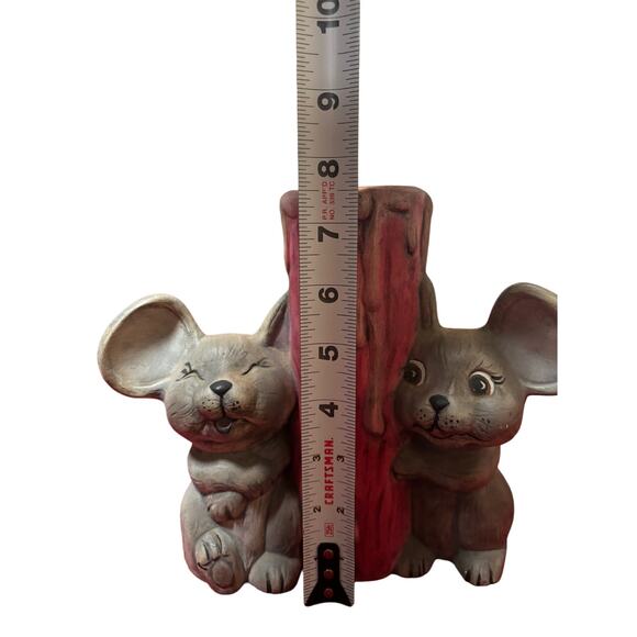 Vintage Christmas Mice with small vase - Picture 6 of 6